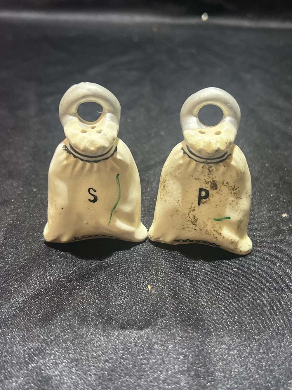 Vintage Flour Sack Salt and Pepper Shaker Set - ,
